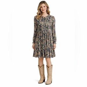 ZARA Long Sleeved Floral Dress Size Small but Roomy Ruffled Lined Peasant